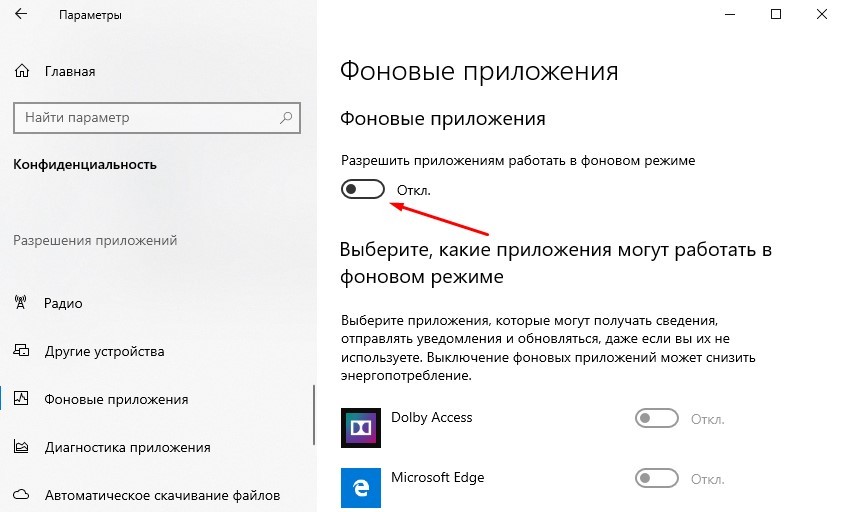 Ускорьте работу Windows 10, отключив фоновые приложения